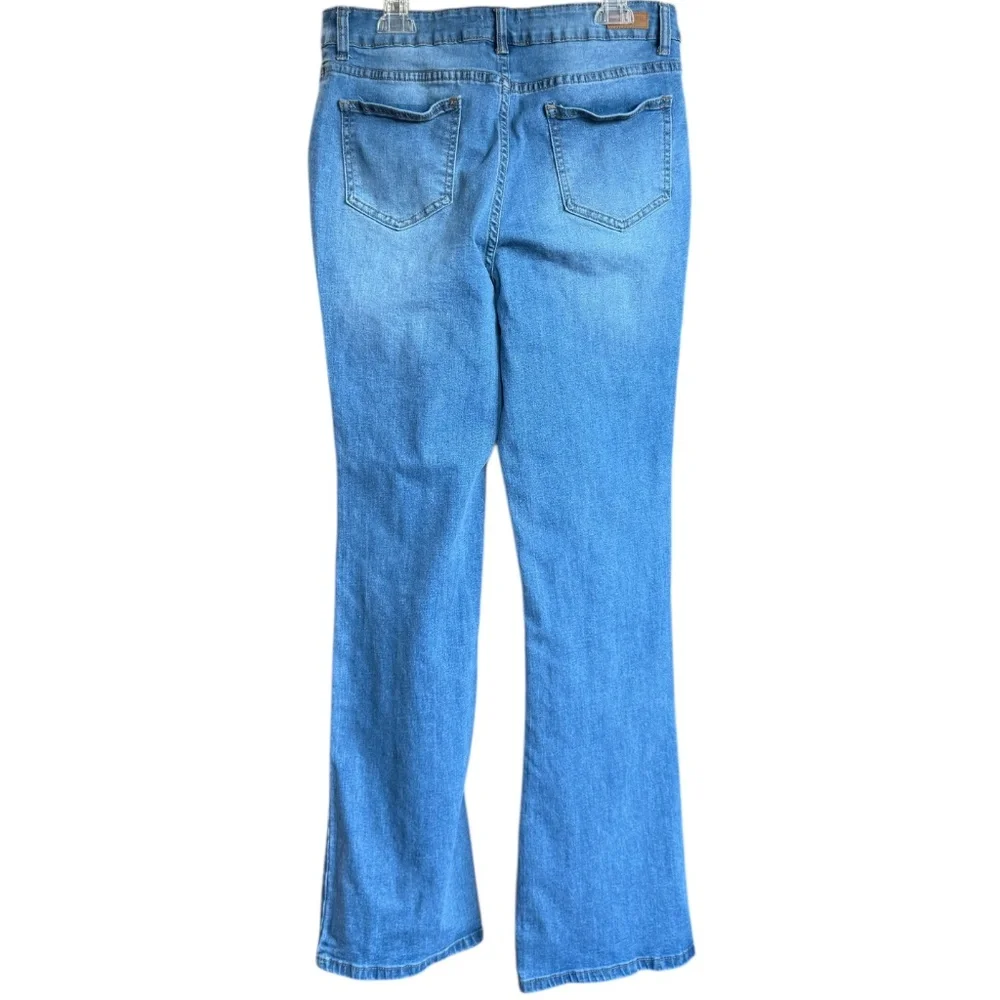 BLEU Button Detail Pocket Wide Leg Jeans Sz 8 - Picture 5 of 7
